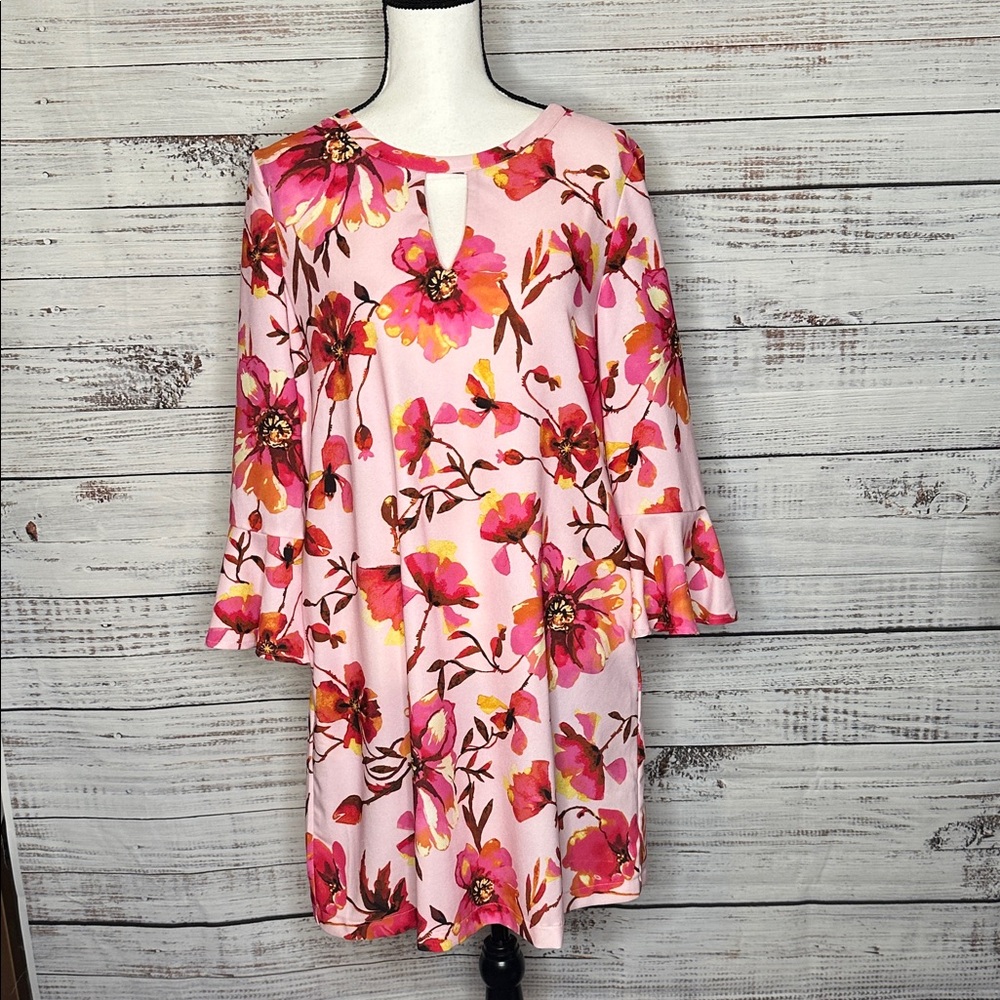 ECI Pink Floral Midi Dress